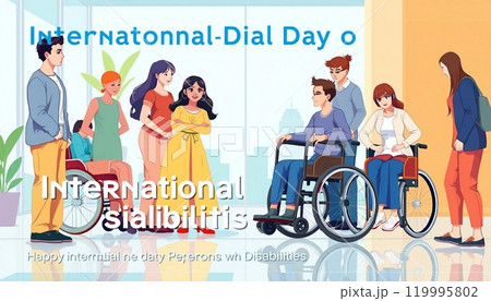 inspirational poster celbrating international day of persons with disabilities 119995802