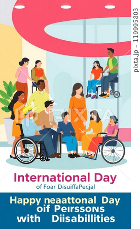 inspirational poster celbrating international day of persons with disabilities 119995803