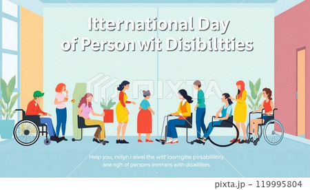 inspirational poster celbrating international day of persons with disabilities 119995804