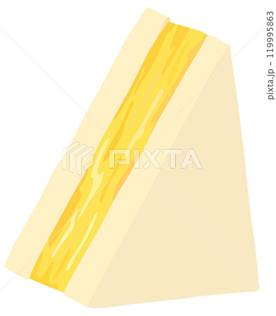 厚焼卵サンドのイラスト ベクター素材 119995863