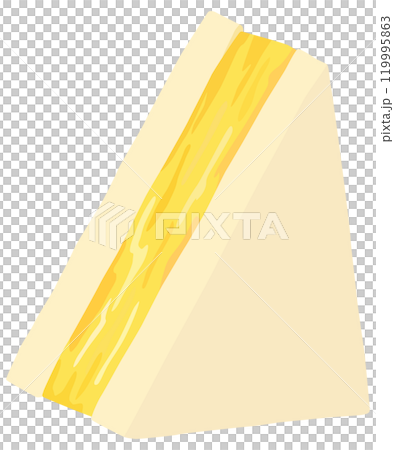 厚焼卵サンドのイラスト ベクター素材 119995863