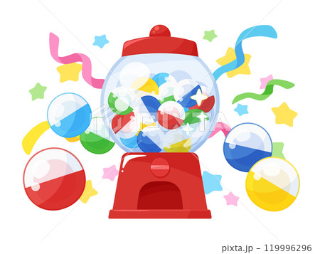 カプセルトイで当たりが出たイメージのイラスト カプセルトイで当たりが出たイメージのイラスト 119996296
