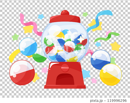 カプセルトイで当たりが出たイメージのイラスト カプセルトイで当たりが出たイメージのイラスト 119996296