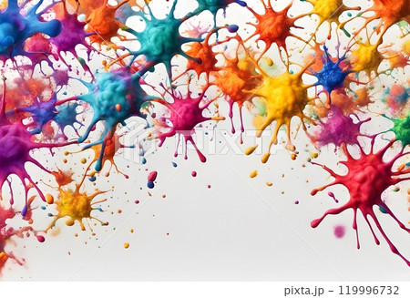 Explosion of colored powder, isolated on white background 119996732