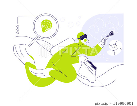 Collecting samples at the sea abstract concept vector illustration. 119996901