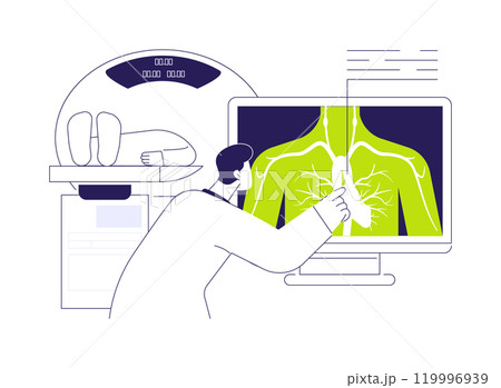 Cardiac MRI abstract concept vector illustration. 119996939
