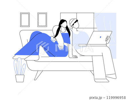 Watching series isolated cartoon vector illustrations. 119996958