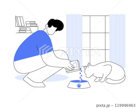 Feeding a cat isolated cartoon vector...のイラスト素材 [119996963] - PIXTA
