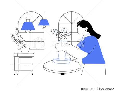 Decorating living room isolated cartoon vector illustrations. 119996982