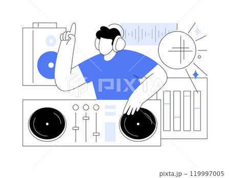 Djing isolated cartoon vector illustrations. 119997005