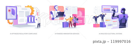 AI in Government Management abstract concept vector illustrations. AI in Government Management abstract concept vector illustrations. 119997016