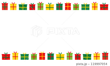 クリスマスプレゼント　フレーム　カラフル　ベクター 119997054