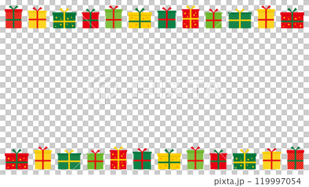 クリスマスプレゼント　フレーム　カラフル　ベクター 119997054