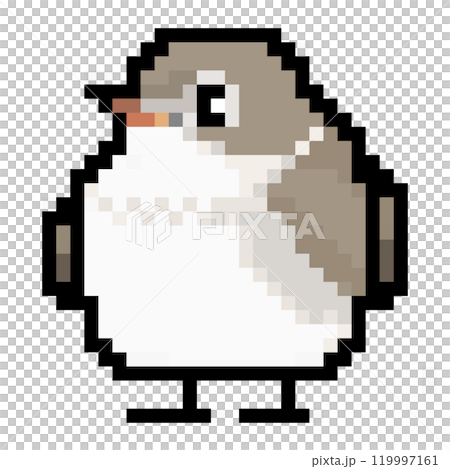 ドット絵 アニマルイラスト コサメビタキ ドット絵 アニマルイラスト コサメビタキ 119997161