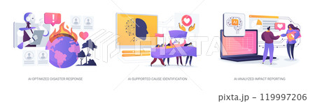AI Technology for Nonprofit and Social Impact abstract concept vector illustrations. 119997206