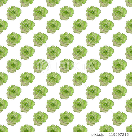 Green flower. Garden watercolor bud. Seamless pattern for your design 119997216