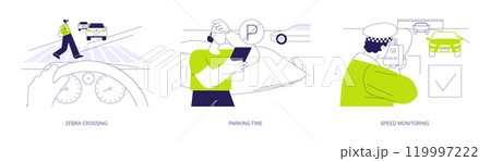 Traffic regulation abstract concept vector illustrations. 119997222