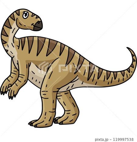 Dinosaur Iguanodon Cartoon Colored Clipart  119997538