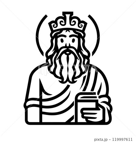 god icon or modern line symbol. Vector line art and icon design with bold outline. Black and white Pixel Perfect minimalistic symbol isolated white background. Silhouette simple thin sign 119997611