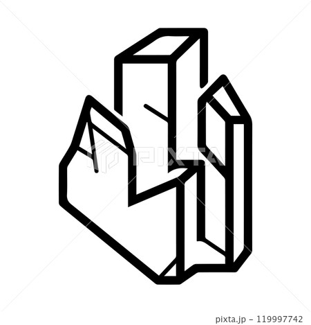 quarry icon or modern line symbol. Vector line art and icon design with bold outline. Black and white Pixel Perfect minimalistic symbol isolated white background. Silhouette simple thin sign 119997742