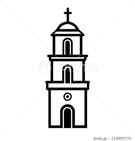 belfry icon or modern line symbol. Vector line art and icon design with bold outline. Black and white Pixel Perfect minimalistic symbol isolated white background. Silhouette simple thin sign belfry icon or modern line symbol. Vector line art and icon design with bold outline. Black and white Pixel Perfect minimalistic symbol isolated white background. Silhouette simple thin sign 119997772