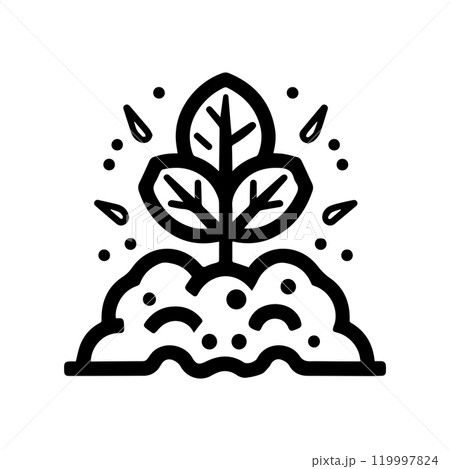 manure icon or modern line symbol. Vector line art and icon design with bold outline. Black and white Pixel Perfect minimalistic symbol isolated white background. Silhouette simple thin sign 119997824