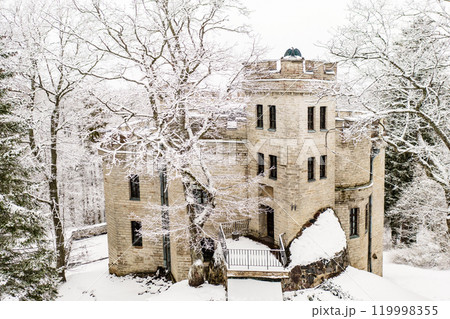 Old castle in the winter Glen park. Tallinn, Estonia. Old castle in the winter Glen park. Tallinn, Estonia. 119998355