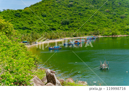 Fishing boats at sea. Fishing boats at sea. 119998716