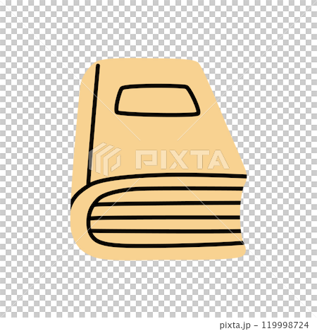 Doodle book icon with bookmark hand drawn in minimalistic style 119998724