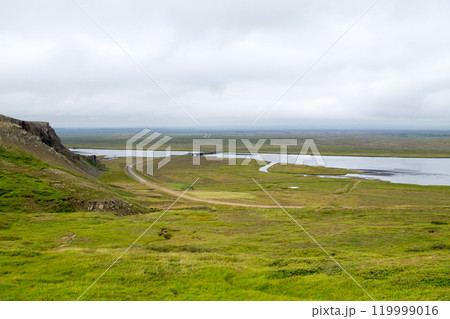 Mjoifjordur rural landscape, east Iceland. Icelandic panorama Mjoifjordur rural landscape, east Iceland. Icelandic panorama 119999016