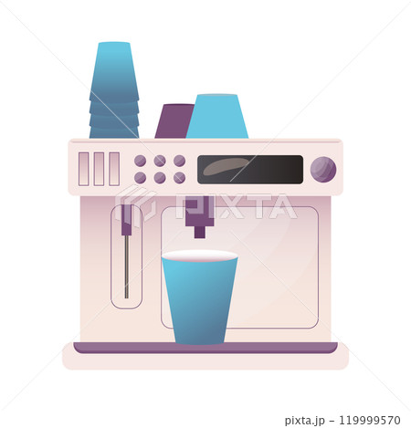 Kitchen dishwasher machine in flat design. Household electronic appliance. Vector illustration isolated. Kitchen dishwasher machine in flat design. Household electronic appliance. Vector illustration isolated. 119999570