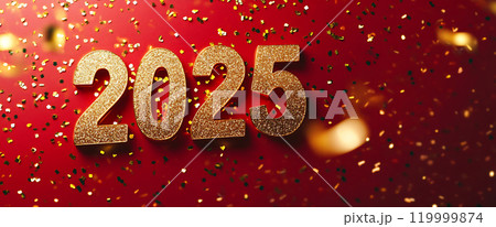 A festive celebration welcoming the New Year 2025 119999874