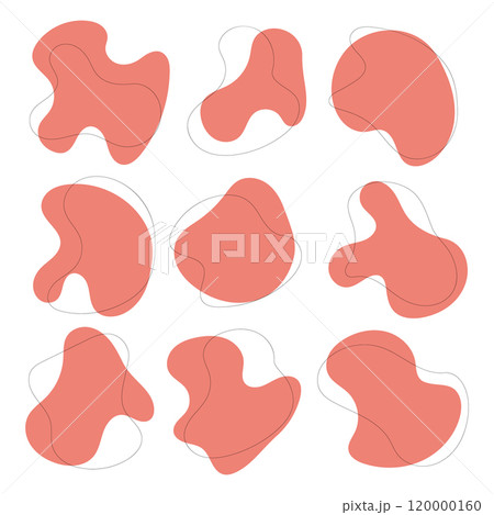 Nine abstract red shapes with smooth, rounded...のイラスト素材 [120000160] - PIXTA