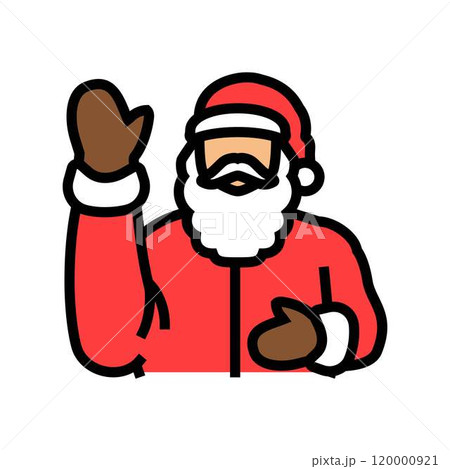 santa claus waving color icon vector illustration santa claus waving color icon vector illustration 120000921