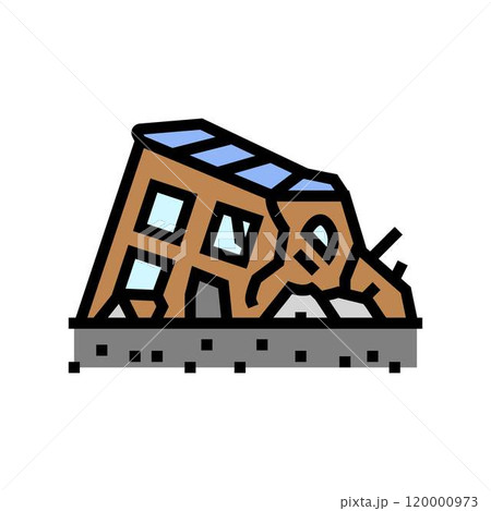 damage hurricane disaster color icon vector illustration 120000973