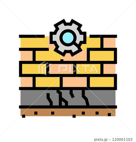 foundation inspection home maintenance color icon vector illustration 120001103