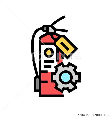 fire extinguisher check home maintenance color icon vector illustration fire extinguisher check home maintenance color icon vector illustration 120001107