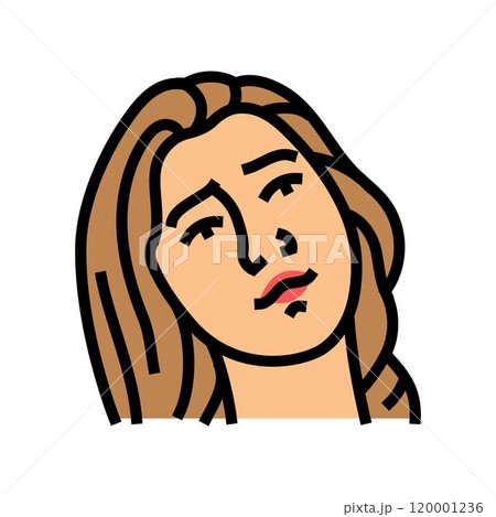 hesitation woman expression color icon vector illustration hesitation woman expression color icon vector illustration 120001236