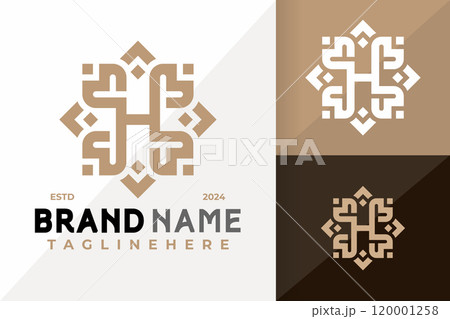 Letter H Ornament Decorative Logo Icon Vector Design. Creative simple logos designs illustration 120001258