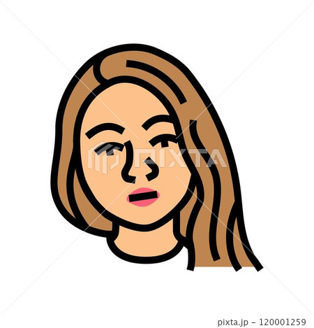 indifference woman expression color icon vector illustration 120001259