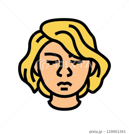 shame woman expression color icon vector illustration 120001261