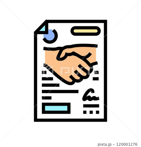 legal contract corporate law color icon vector illustration 120001276