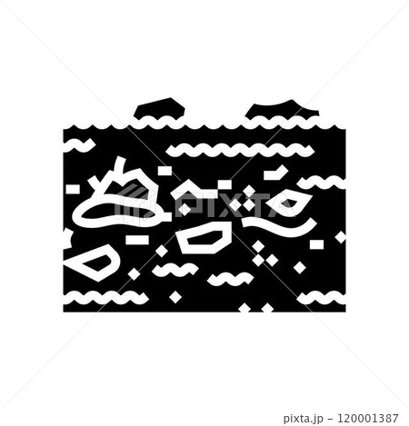 floodwater with debris glyph icon vector illustration 120001387