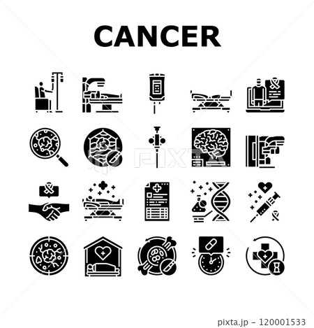 cancer treatment chemotherapy icons set vector cancer treatment chemotherapy icons set vector 120001533