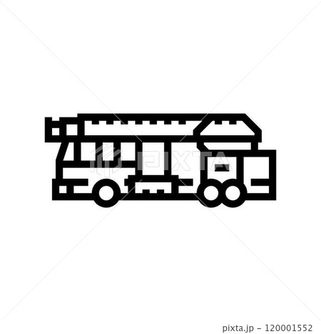 fire truck wildfire disaster line icon vector illustration 120001552