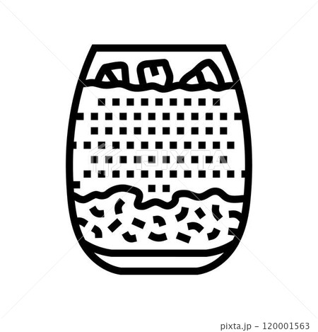 chia pudding raw foodist line icon vector illustration 120001563