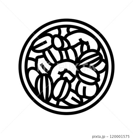 nuts raw foodist line icon vector illustration 120001575