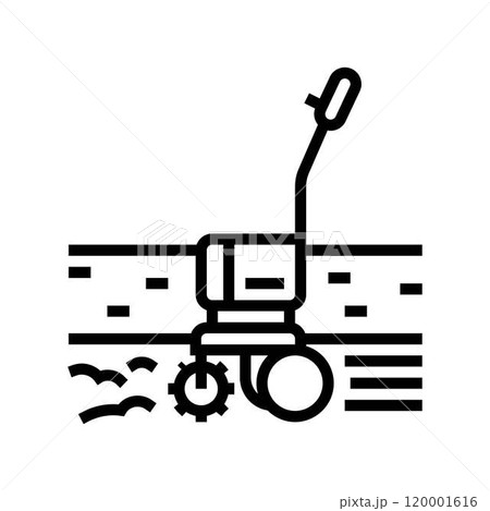 soil tilling garden maintenance line icon vector illustration 120001616