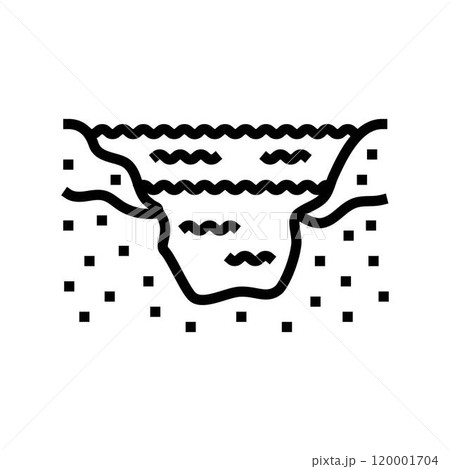 overflowing river disaster line icon vector illustration overflowing river disaster line icon vector illustration 120001704