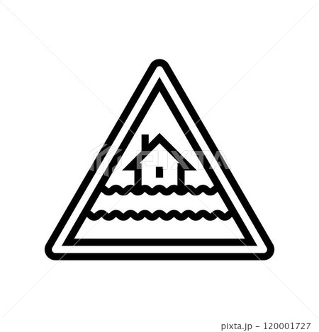 emergency flood warning line icon vector illustration 120001727